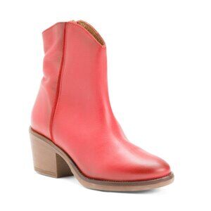 MIZ MOOZ Red Made In Spain Leather Duarte Booties